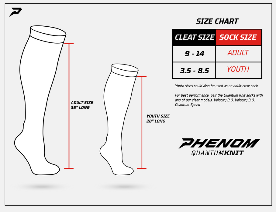 Phenom Elite „Quantum Knit“ extra lange gepolsterte Socken – mehrere Farben