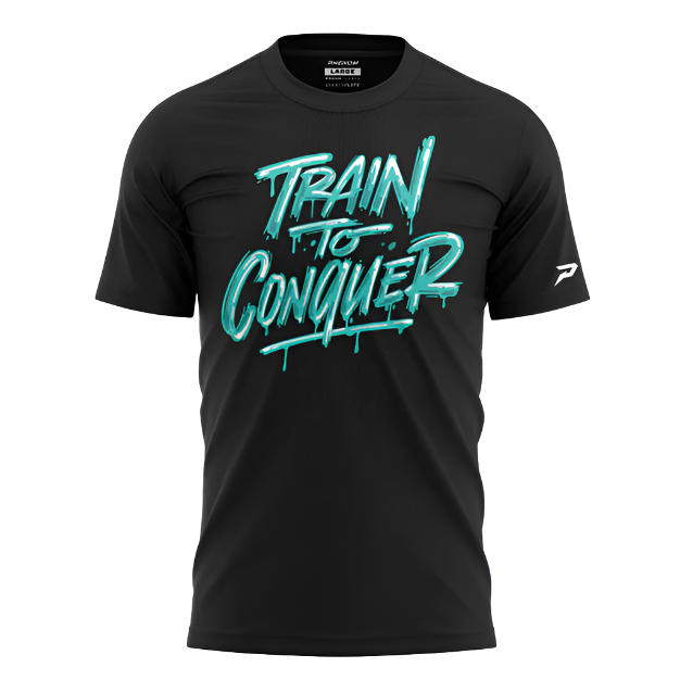 T-Shirt mit „Train To Conquer“-Grafik
