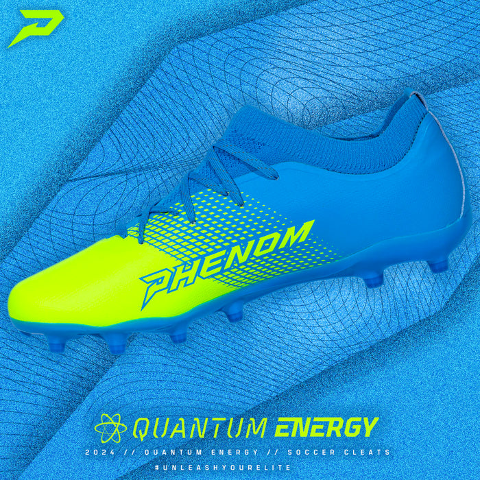 Quantum Energy: Soccer Cleats - Columbia Blue & Slime